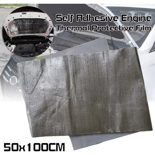 1pcs 50x100cm Thermal exhaust Tape Air Intake Heat Insulation Shield Wrap Reflective Heat Barrier Self Adhesive Engine Accessor