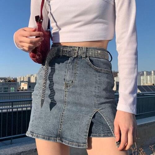 Lotus Alley Denim Skirts For Women