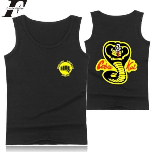 LUCKYFRIDAYF Tank Tops Men/women Sleeveless Cool Vests Oversize Fitness Clothing 2018 Summer Hit Hop Cobra Kai Cotton Plus Size