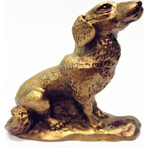 Copper 8cm copper bronze Zodiac dog dog Cai Feng Shui gift craft ornaments