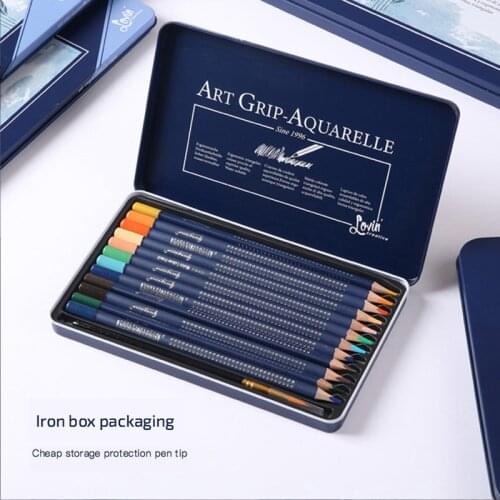 Water soluble color pencils 12/24/36/48/72 colors set thick triangle log painting children cartoon drawing pencil Art supplies