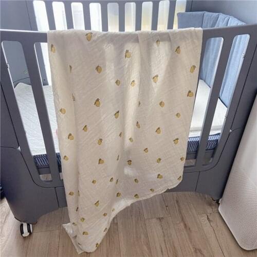 Newborn Blanket Bath Towel Fruit Baby Swaddling Blankets Muslin Baby Swaddle Wrap Organic Kids Quilts Toddler Stroller Bedding