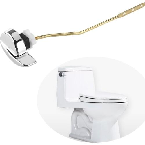OULII Angle Fitting Chrome Finish Side Mount Toilet Flush Lever Toilet Tank Handle for Kohler Toilet Tank (Silver+Golden)