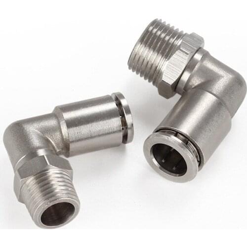 Pneumatic Connectors PL PC4-02 1/8" 1/4" 3/8" 1/2" Male Nickel Plated Brass Push In Quick Connector Release Air Fitting Plumbing