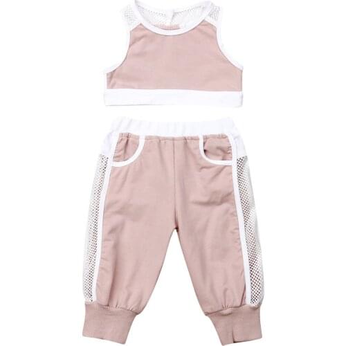 Pudcoco Newborn Baby Girl Clothes Vest Crop Tops+Long Pants 2Pcs Tracksuit Sets Casual Toddler Infant Summer Sports Outfits 1-2T