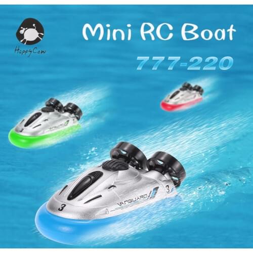 HappyCow 777-220 Mini RC Boats Radio Remote Control Hovercraft Hover barco de pesca Water Best Gifts for Children Kids Birthday