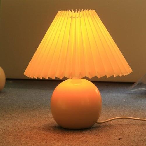 Super high quality Korean vintage retro pleated desk lamp bedroom bedside lamp