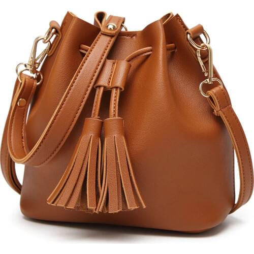 Tassel Bucket Women Bag Cute Women Handbag 2020 New Women Shoulder Bags Leisure Girls Party Bags Daily Drawstring Bag