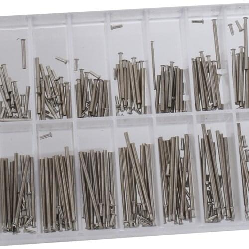 1 Box Nail Set 8 27mm Steel Watch Spring Bars Rivet Rod Strap Link Pin