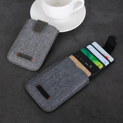 1PC Adhesive Stick 5 Pull Credit Card Holder Universal RFID Blocking Cell Phone Wallet Case Men Bank Business Name Card Storage