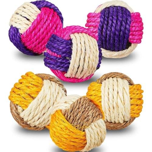 10PCS/Pack set Cat Ball Toy Funny Interactive Dog Toys Play Chewing Rattle Scratch Catch Pet Cats Exercise Toy Sisal Balls