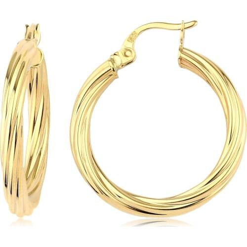14k Hoop Earrings (10. Model 3. Size) W4E28014