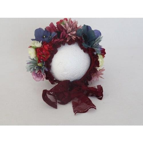 Dvotinst Newborn Photography Props Baby Girls Floral Hat Simulation Flower Bonnet Fotografia Accessorio Studio Shoot Photo Props