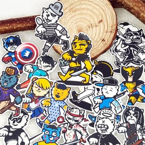34 pcs Mixed Cute cartoon leopard Waterproof laptap stickers for Home decor on laptop decal fridge skateboard doodle toy sticker