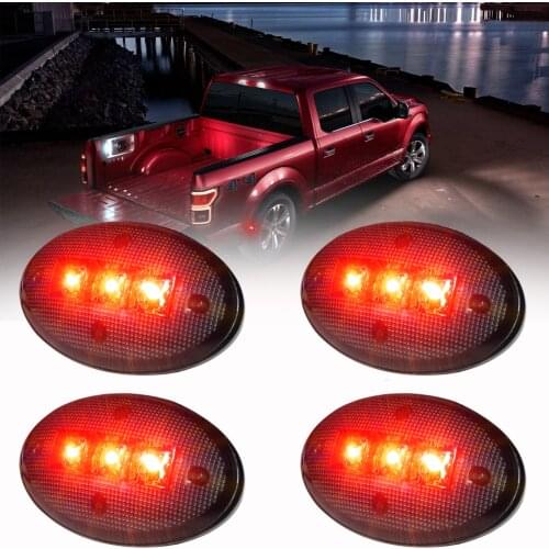 4Pcs Smoked Lens Red Dually Bed Fender Side Marker LED Lights External Decorative Light For Ford F150 F250F350 F450 F550