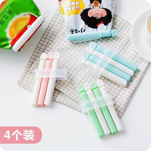 4pcs/pack Simple Food Bag Seal Clip Plastic Bag Clip Food Preservation Clip Food Storage Bag Clip