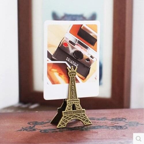 5pcs Retro Style Paris Eiffel Tower Metal Clips Photo Bookmark Decoration Memo Paper Clip Card Note Holder Office Supplies
