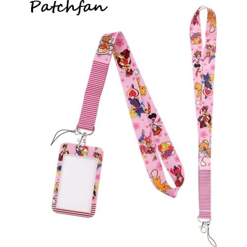 AD636 Patchfan Anime Business Badge Card Holder with Necklace Lanyard Keychain keys Badge ID Mobile Phone Rope Gifts
