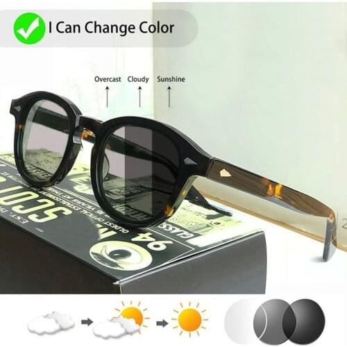 Band Johnny Depp Photochromic Sunglasses Acetate Frame Man Woman Chameleon Sun Glasses ZOLMAN Change Color Eyewear Top Quality