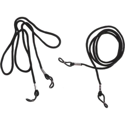2pcs Black Strap Stretchy Neck Cord Outdoor Sports Eyeglasses String Sunglass Rope Band Holder Glasses Anti Slip