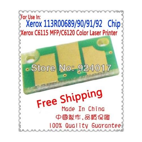 For Xerox Phaser 6115 6120 6115MFP 6120n Color Printer Toner Cartridge Chip,113R00689 113R00690 113R00691 113R00692 Toner Chip