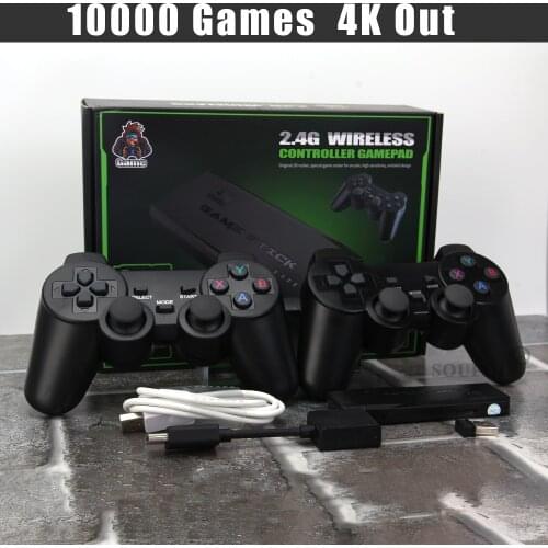 Dropshipping Game Stick 4K Retro Video Game Console With 2.4G Wireless Gamepads 64G 10000+Games for PS1/FC/MAME/GBA 9 Emulators