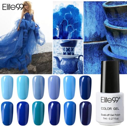 Elite99 7ml Blue Color Series Gel Polish Soak Off UV Gel Polish Semi Permanent Hybrid Varnish For Manicure Nail Art Gel Polish