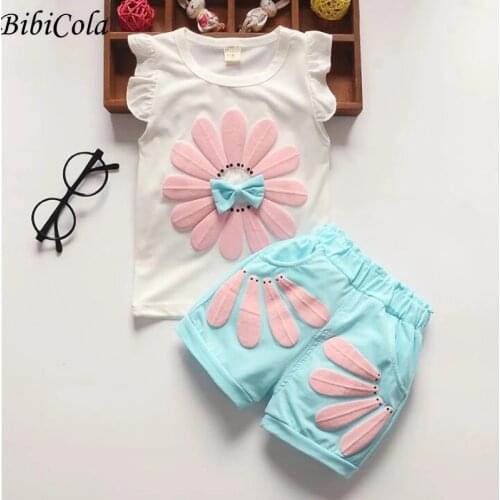 Summer Baby Girls Clothes Sets Newborm Cotton Suits Baby Candy Pattern Tops+shorts 2pcs For Toddler Girl Fashion Sports Clothing