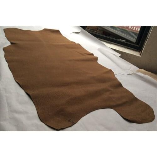Brown Genuine pig skin split shoes lining suede hide leather material sale by whole piece