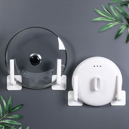 Kitchen Free Perforated Pot Cover Rack Wall-Mounted Household Cutting Board Chopping Board Cup Rack Put Storage Hanging Shelf