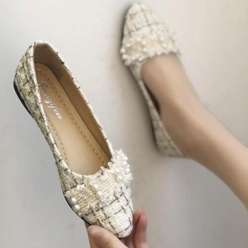 Casual Flat Women Shoes Pointed Toe Slip On Loafers Breathable Cloth Lady Single Shoe Spring Autumn Woman Footwear Zapatos Mujer