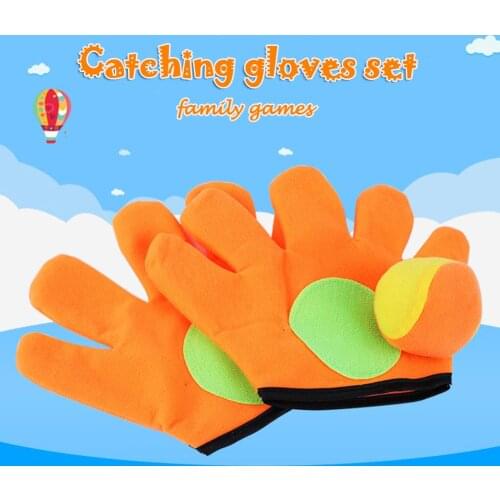 Small/large Gloves Sticky Ball Outdoor Sports Game Throw Catch Balls Toy Gloves Set Sticky Mitts Catch Balls Kids Playing Toys