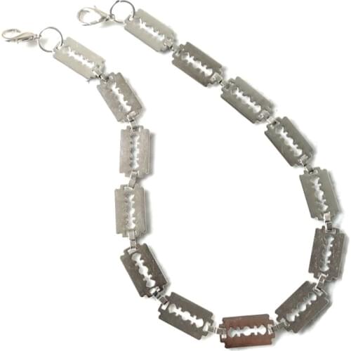 Fashion Retro Blade Styling Necklace Men Women Punk Dark Vintage Metal Necklaces Clothes Chain