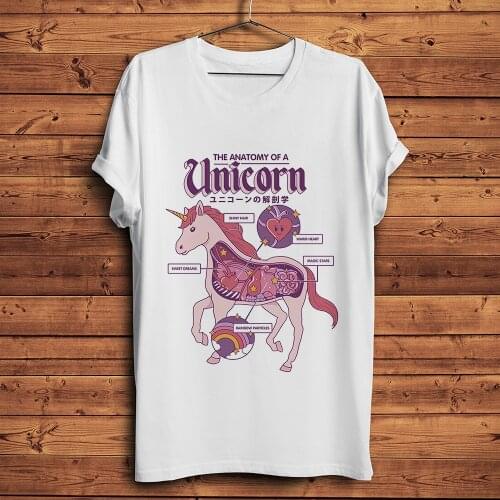 Unicorn Anatomy funny t shirt men summer new white casual tshirt homme streetwear short sleeve t-shirt unisex