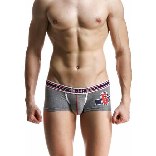 Hot!2017 brand SEOBEAN 2017 Sexy Men gay Underwear Shorts Cotton Mens sexy Home Sleepwear Boxer Male Pouch U Convex Man boxers