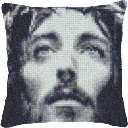 Latch Hook Cushion Kit Pillow Mat DIY Crafts Jesus Pattern Cross Stitch Needlework set Crocheting Cushion embroidery pillow