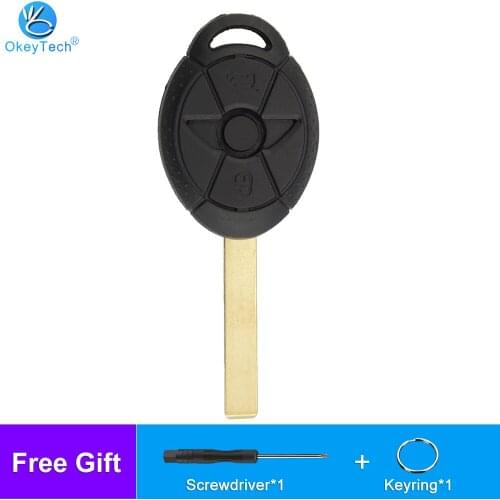 OkeyTech 3 Buttons Remote Car Key Case Cover Replacement For BMW Mini Cooper Uncut Blade FOB Key Shell