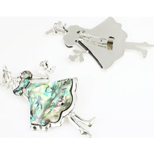 Natural Abalone Shell Charms Women Jewelry Making Female Figure Shape Hijab Pins Brooch Also Used To Pendant DIY Necklace Parts