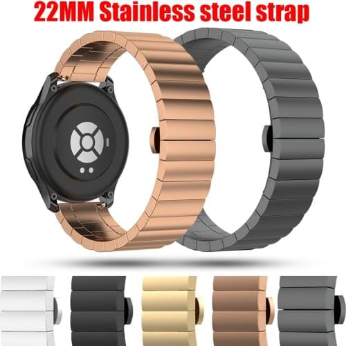 22mm Watch Band Strap For Samsung Galaxy Watch 3 45mm GEAR S3 quick release Stainless Steel Wristband For Huawei GT 2 Pro/GT 2E
