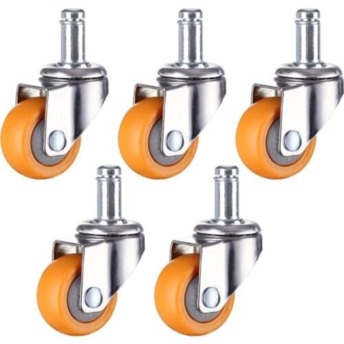 5Pcs Office Chair Caster Wheels 2 Inch Swivel Nylon Caster Wheels Replacement Soft Safe Rollers Load 200KG Furniture Caster