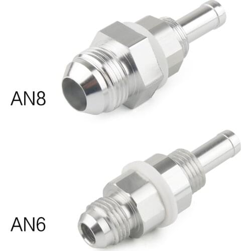 An6-5/16 or AN8-3/8 Aluminum Hose Barb Fuel Tank Fitting Silver Replacement Fittings Connector