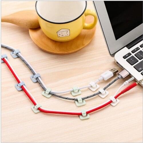 18 PCS Cable Winder Earphone Cable Organizer Wire Storage Silicon Charger Cable Holder Clips For MP3 Mouse Earphone