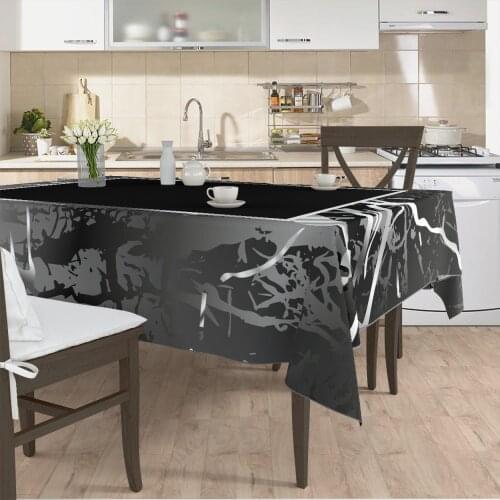 Table cloth living room kitchen cover grey black color patterned micro fabric cover with runner pattern Free Shipping