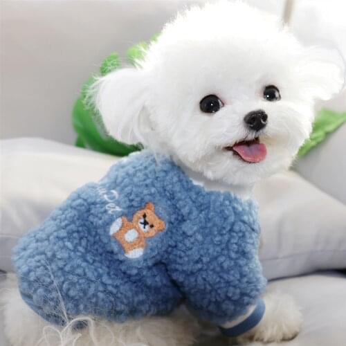 Pet Warm Clothes Teddy Cartoon Bear Sweater Snow Pet Cat Fall/winter Pullover Cold Dog Clothes Fashion Pet Dog Two-legged Clothe