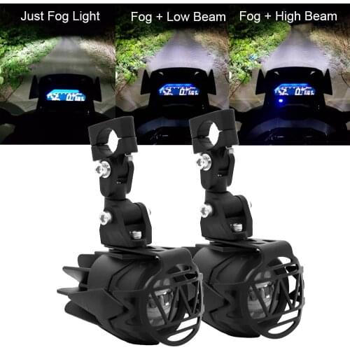 Moto Motorcycle 40W Universal LED Auxiliary Fog Lamp Lights Assembly for BMW R1200GS F800GS Versys KTM Driving Headlight