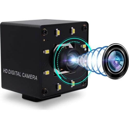 USB Webcam 4K 3840x2160 Autofocus Day and Night No distortion CMOS Sony IMX415 HD USB Camera with White LEDS