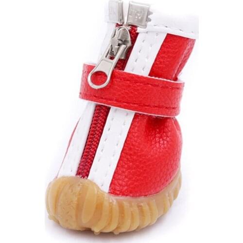 Waterproof Winter Dog Shoes Anti-slip Snow Pet Boots Paw Protector For Small Medium Dogs With Zipper Velcro Pet Outfit