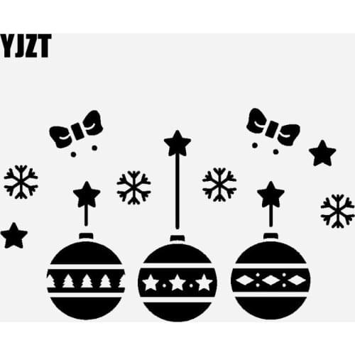 YJZT 18.3cm *11CM Creative Christmas Bell Cartoon Trim Car Sticker Vinyl Decal Black/Silver C23-0001