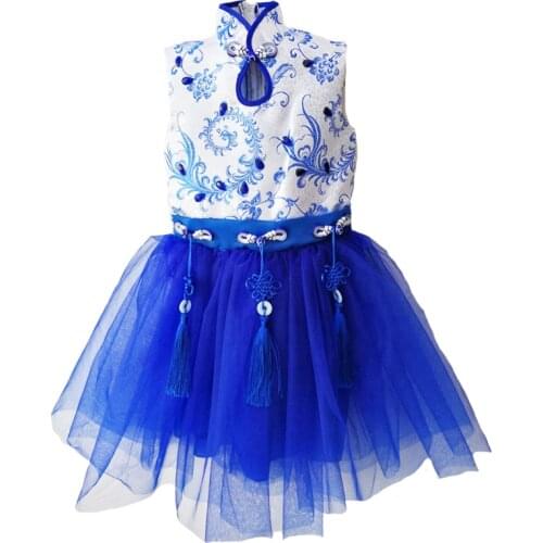 Girl Tutu Dress Ballet Yarn Dance Performance Clothes Candy Color Sleeveless Dancewear Ballroom Competition Practice Skirts