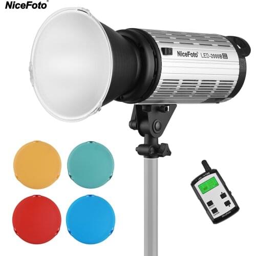 NiceFoto Photography LED Video Light Fill Lamp 200W 3200K-5600K 0-100 Dimmable 20000LM 5 Group 16 Channel with Built-in 2.4G FSK